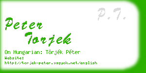 peter torjek business card